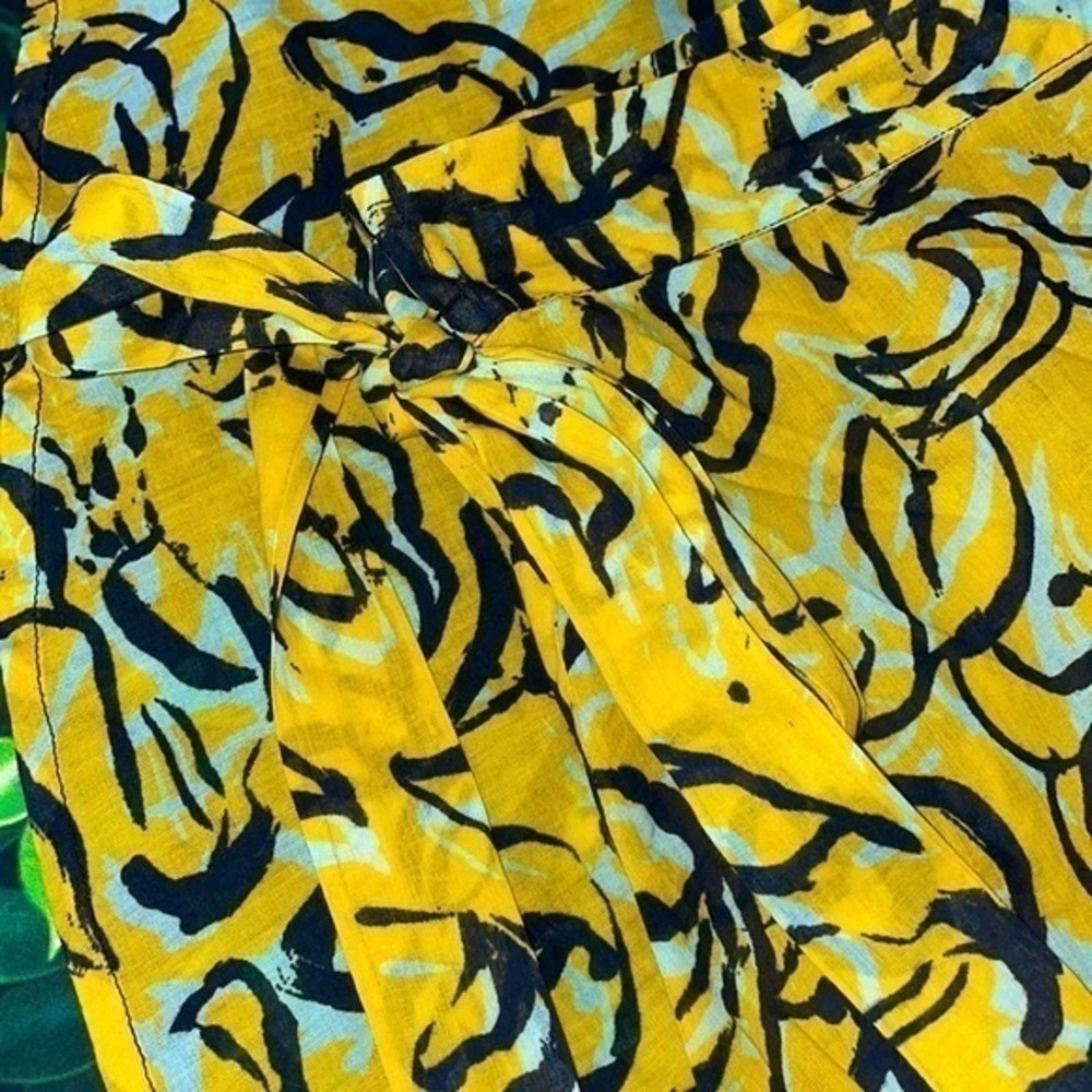 DVF x Onia Amanda Abstract Floral Swim Cover Up Sarong Casual Tie Wrap Skirt - Picture 10 of 12